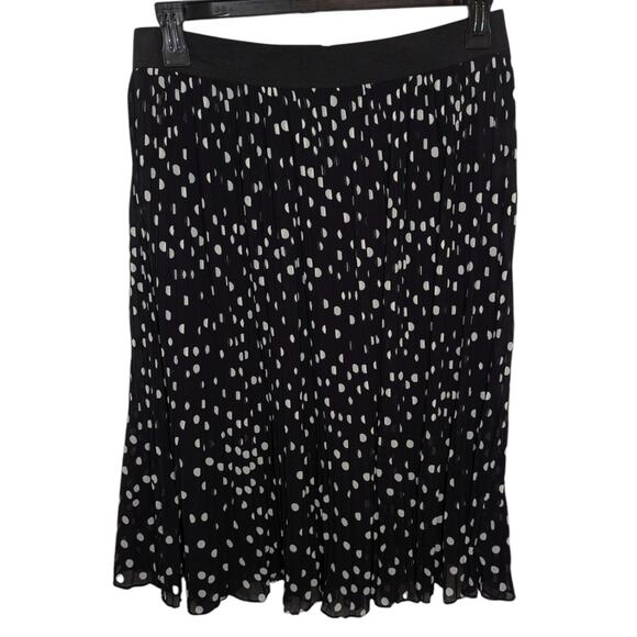 Torrid Polka Dot Black Pleated Midi Skirt Large - Picture 3 of 7